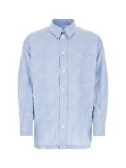 Verdy Logo Print Allover Oversized Cotton Long Sleeve Shirt Light Blue - KENZO - BALAAN 2