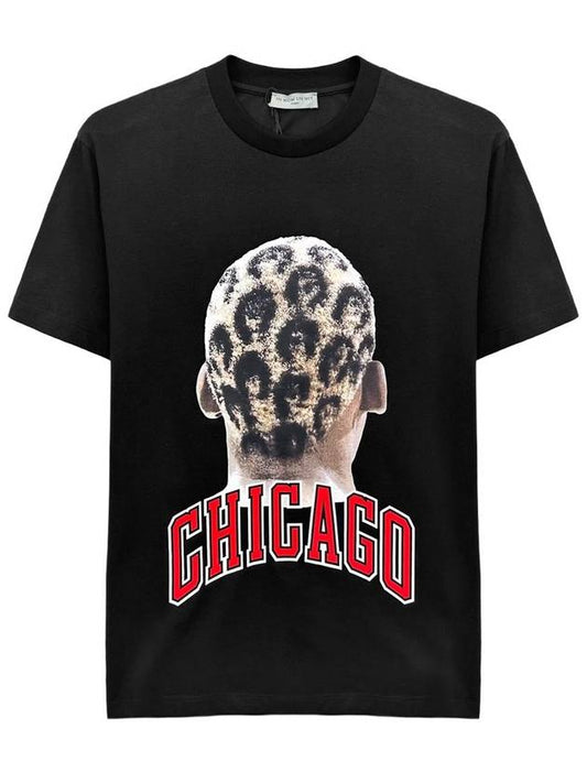 Men's Chicago Player Logo Printing Short Sleeve T-Shirt Black - IH NOM UH NIT - BALAAN 2