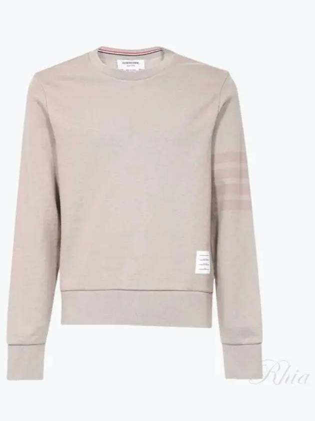 Classic Loopback Tonal 4 Bar Crewneck Knit Top Beige - THOM BROWNE - BALAAN 2