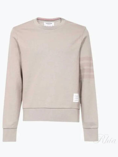 Classic Loopback Tonal 4 Bar Crewneck Knit Top Beige - THOM BROWNE - BALAAN 2