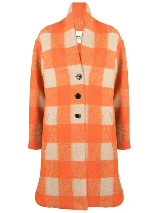 GABRIEL Check Wool Coat Orange MA0019FA A1D24E 11OR - ISABEL MARANT - BALAAN 1