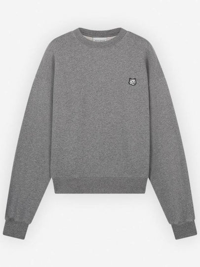 Women's Bold Fox Head Patch Comfort Sweatshirt Medium Grey Melange - MAISON KITSUNE - BALAAN 2