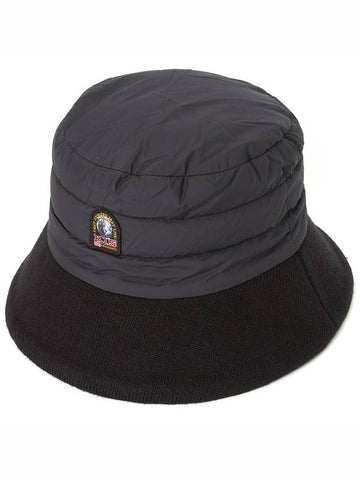 Logo Patch Padded Bucket Hat Black - PARAJUMPERS - BALAAN 1