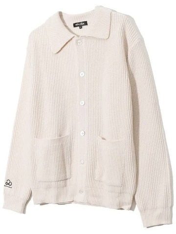 Lambswool collar pocket knit cardigan IVORY - 20THHOLE - BALAAN 1