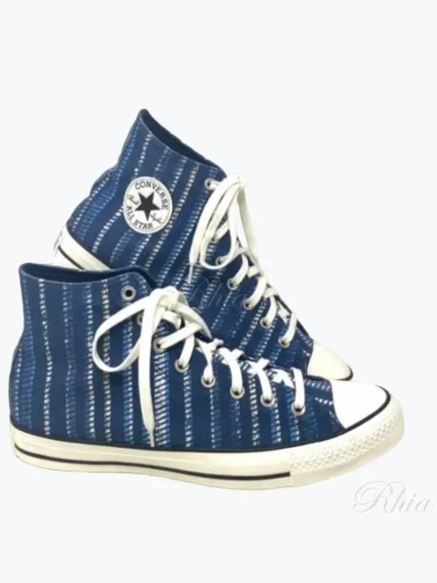 Chuck Taylor All Star Summer Stripe Navy High Top Canvas Shoes 171898C - CONVERSE - BALAAN 1