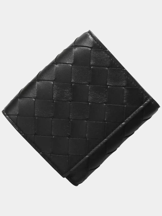 Intrecciato Mini Half Wallet Black - BOTTEGA VENETA - BALAAN 5