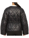 Shiny Quilted Zip-Up Jacket Black - GANNI - BALAAN 8