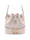 V Logo Signature Chain Mini Bucket Bag Light Ivory - VALENTINO - BALAAN 1