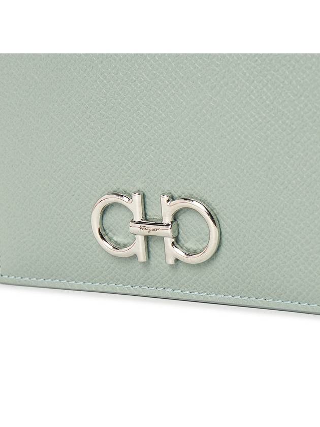 Gancini Compact Half Wallet Light Green - SALVATORE FERRAGAMO - BALAAN 6