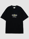 Drold Monsieur floral logo short sleeve tshirt TS148 CO001 BL black - DROLE DE MONSIEUR - BALAAN 2