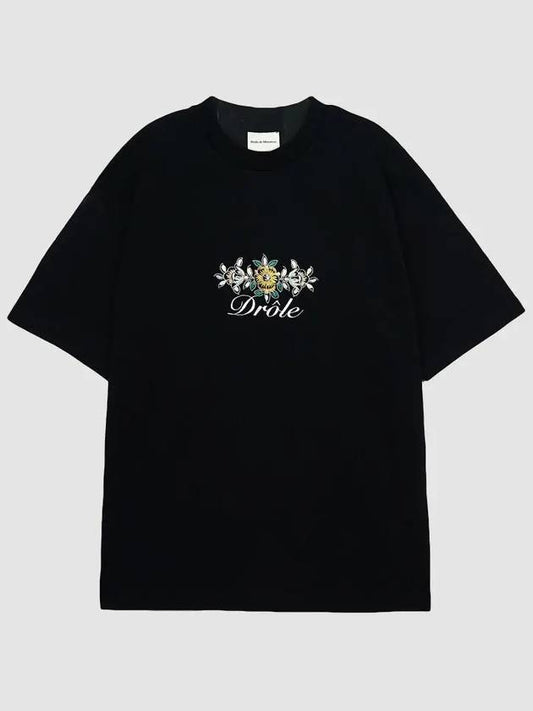 Drold Monsieur floral logo short sleeve tshirt TS148 CO001 BL black - DROLE DE MONSIEUR - BALAAN 2