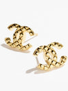 Stud Metal Earrings Gold - CHANEL - BALAAN 8