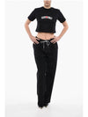 Crop T Shirt 3442MDM130 Black WOMENS M L - MSGM - BALAAN 1