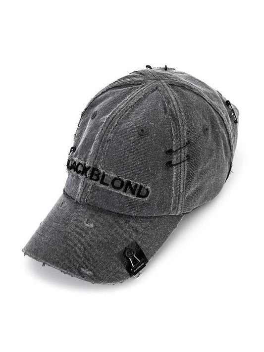 BBD Cross Damage Custom Denim Cap Dark Gray - BLACKBLOND - BALAAN 1