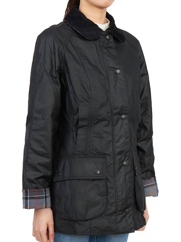 Beadnell Wax Zip-up Jacket Black - BARBOUR - BALAAN 7