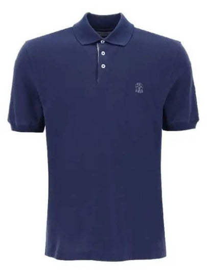 Logo Cotton Polo Shirt Navy - BRUNELLO CUCINELLI - BALAAN 2