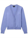 Bee Logo V-neck Cardigan Blue - A.P.C. - BALAAN 2