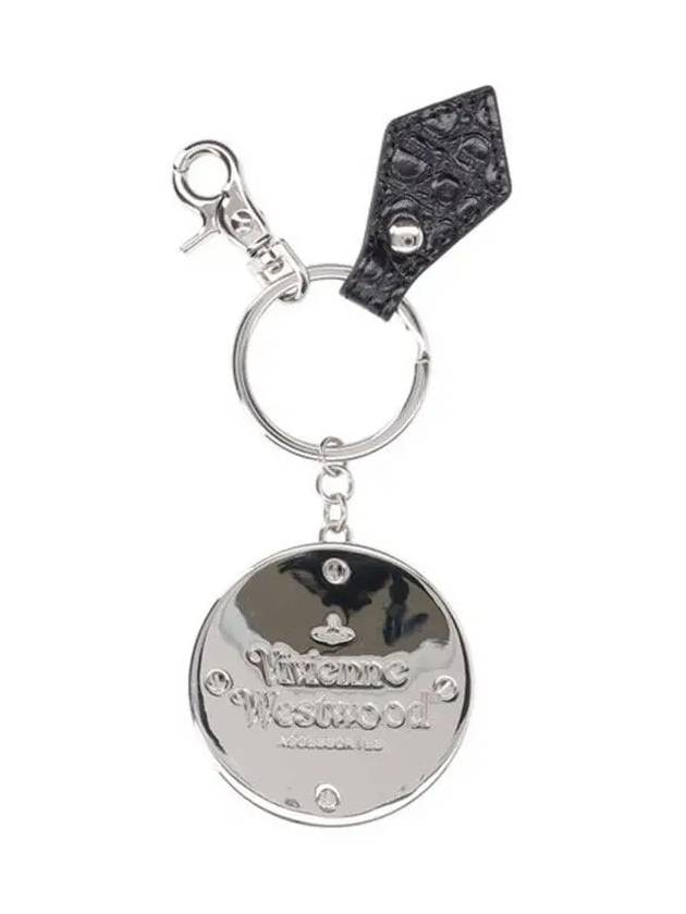 ORB Logo Charm Crocodile Skin Metal Key Ring Black - VIVIENNE WESTWOOD - BALAAN 3