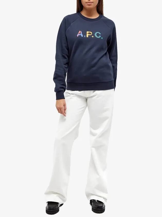 Logo Patch Crewneck Sweatshirt Navy - A.P.C. - BALAAN 4