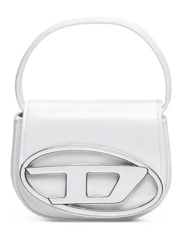 1DR Round Logo Leather Mini Shoulder Bag White - DIESEL - BALAAN 3
