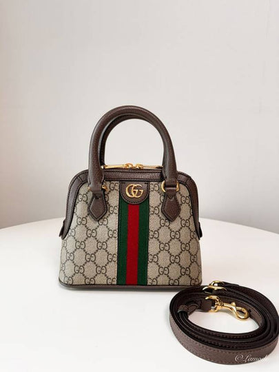 GG Supreme Web Band Leather Tote Bag Beige - GUCCI - BALAAN 2