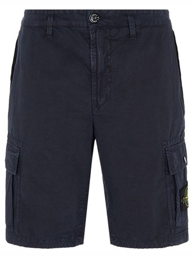 Men's Wappen Patch Pocket Bermuda Cargo Shorts Navy - STONE ISLAND - BALAAN 2