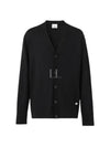 Monogram Motif Wool-Silk Blend Cardigan Black - BURBERRY - BALAAN 2