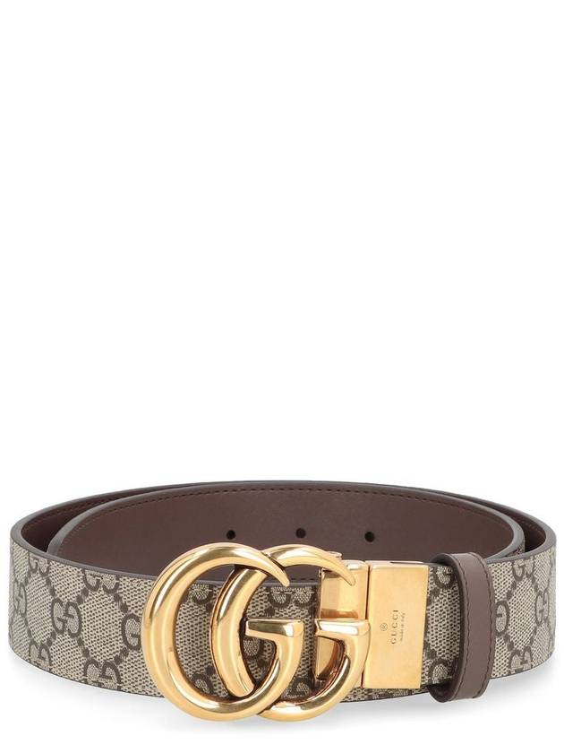 GG Marmont Reversible Leather Belt Beige Brown - GUCCI - BALAAN 2