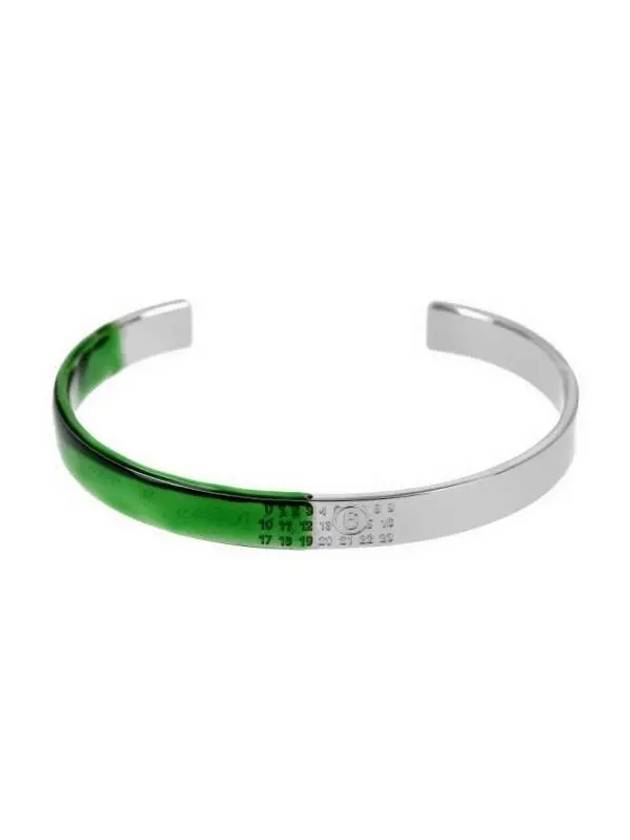 Numeric Engraved Cuff Bracelet Green Silver - MAISON MARGIELA - BALAAN 3