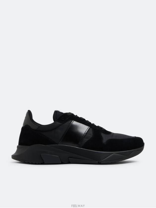 Suede Nylon Low Top Sneakers Black - TOM FORD - BALAAN 6