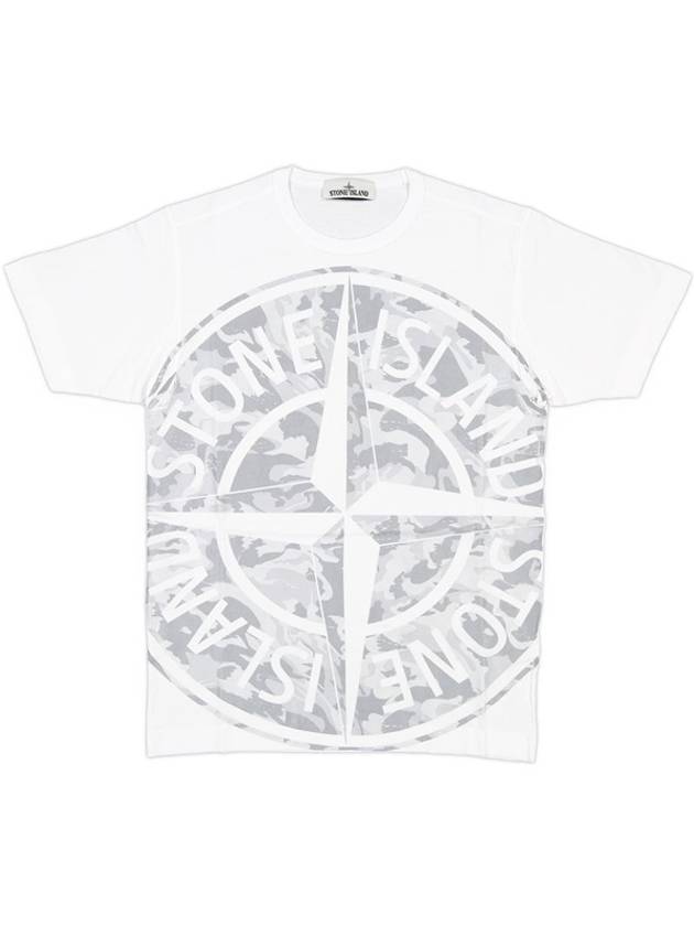 Men's Big Logo Camo Short Sleeve T-Shirt White - STONE ISLAND - BALAAN 1