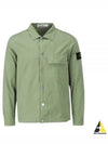 Cupro Cotton Twill Over Long Sleeve Overshirt Jacket Sage Green - STONE ISLAND - BALAAN 2