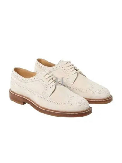 Perforated-Embellished Lace-Up Derby Beige - BRUNELLO CUCINELLI - BALAAN 2