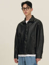 two-way high neck leather jacket black - EXCONTAINER - BALAAN 3