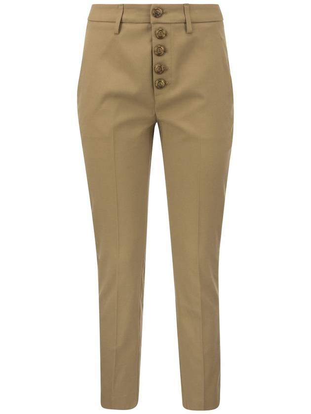 CARMEN - Slim gabardine lyocell trousers - DONDUP - BALAAN 1