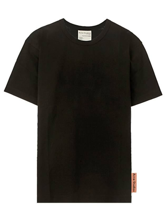 Label Logo Cotton Short Sleeve T-Shirt Black - ACNE STUDIOS - BALAAN 2