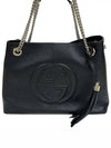 Pebbled Leather Medium Chain Handbag Soho Black - GUCCI - BALAAN 4