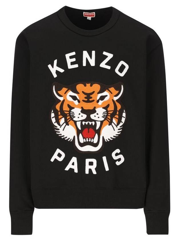 Lucky Tiger Embroidered Sweatshirt Black - KENZO - BALAAN 2