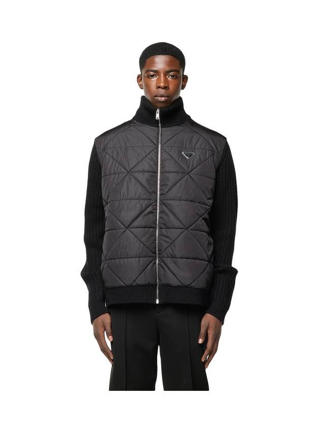 Triangle Logo Re-Nylon Wool Padded Jacket Black - PRADA - BALAAN 2