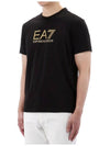 EA7 Gold Label Crew Neck Short Sleeve T-Shirt Black - EMPORIO ARMANI - BALAAN 4