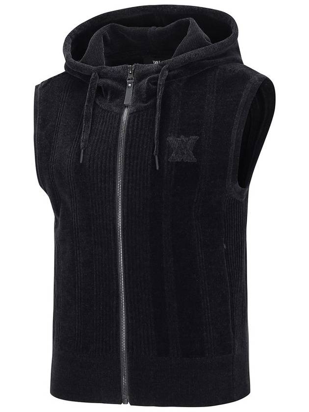 Official W CHANILLE KNIT HOOD VT BK - ANEWGOLF - BALAAN 3