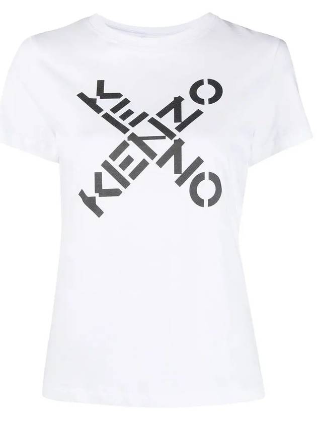 Big Cross Logo Short Sleeve T-Shirt White - KENZO - BALAAN 3