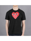 Play Men's Black Eye Red Big Heart Print Short Sleeve T-Shirt P1 T112 1 Black - COMME DES GARCONS - BALAAN 2