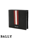 Taliky Three Stripe Bi-fold Wallet Black - BALLY - BALAAN 3