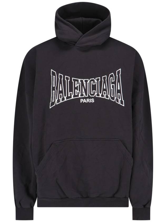 Paris Logo Print Hoodie Black - BALENCIAGA - BALAAN 2