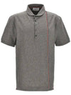 RWB Stripe Polo Shirt Grey - THOM BROWNE - BALAAN 3