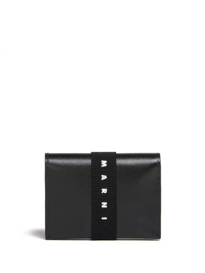 Logo Print Strap Card Wallet Black - MARNI - BALAAN 2