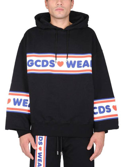 Hooded Drawstring Cotton Hooded Black - GCDS - BALAAN 2