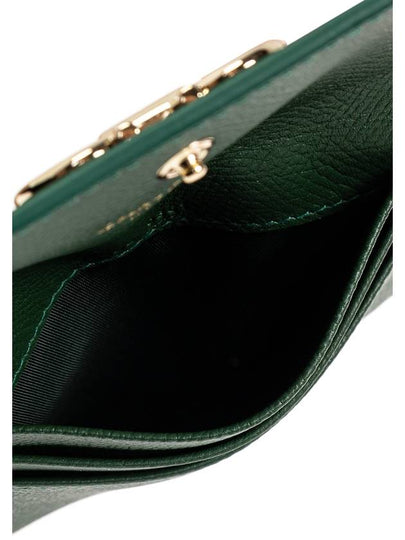 FERRAGAMO Leather Card Case, Women's, Green - SALVATORE FERRAGAMO - BALAAN 2