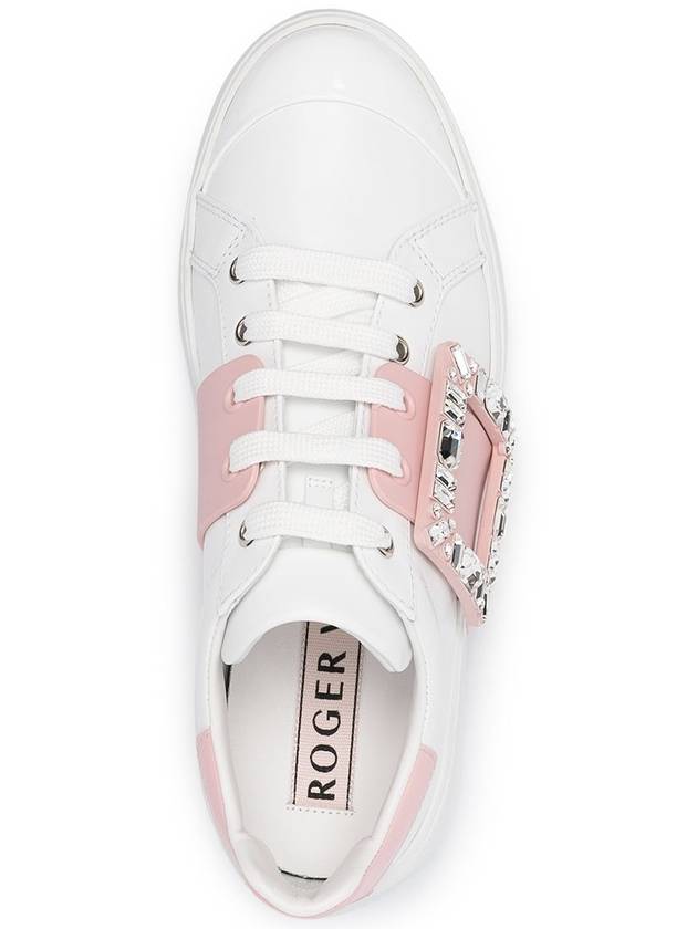 Viv' Skate Buckle Low Top Sneakers White Pink - ROGER VIVIER - BALAAN 3